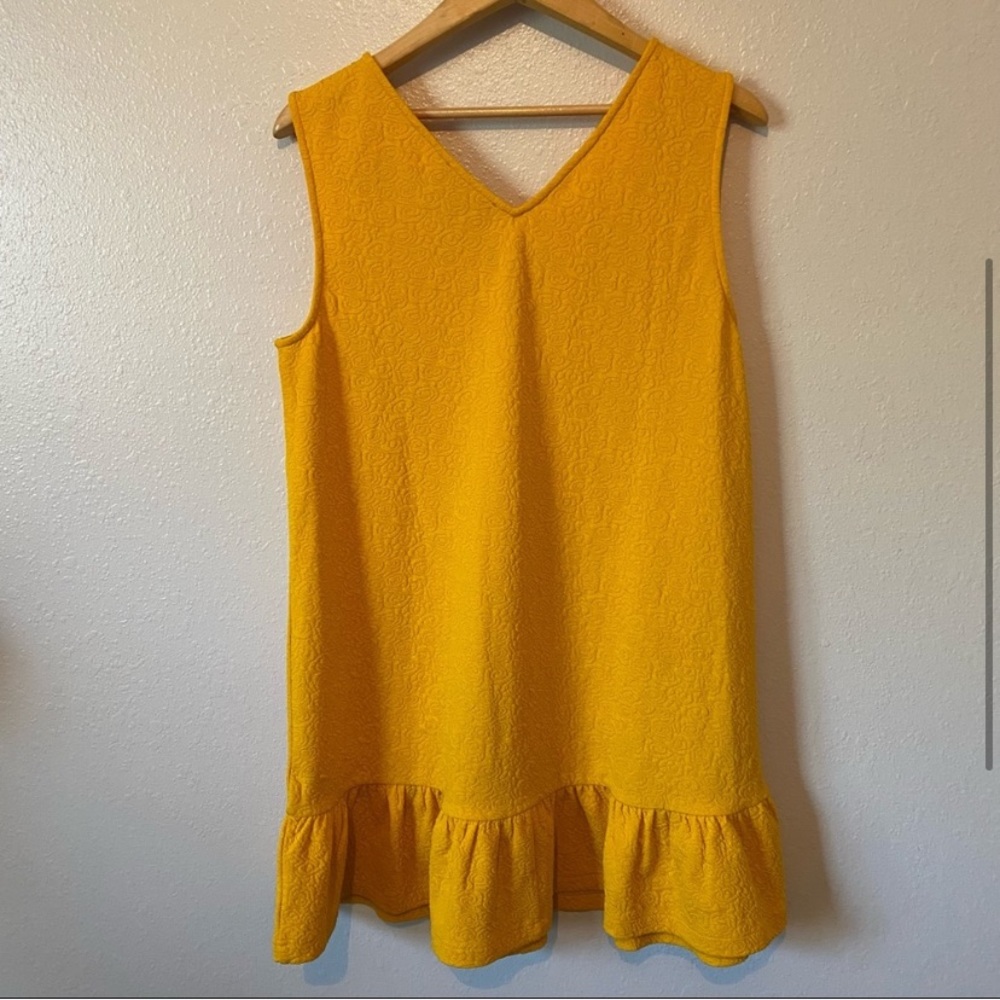 Modcloth Yellow Ruffled Sundress Sleeveless V-Neck - Picture 4 of 4